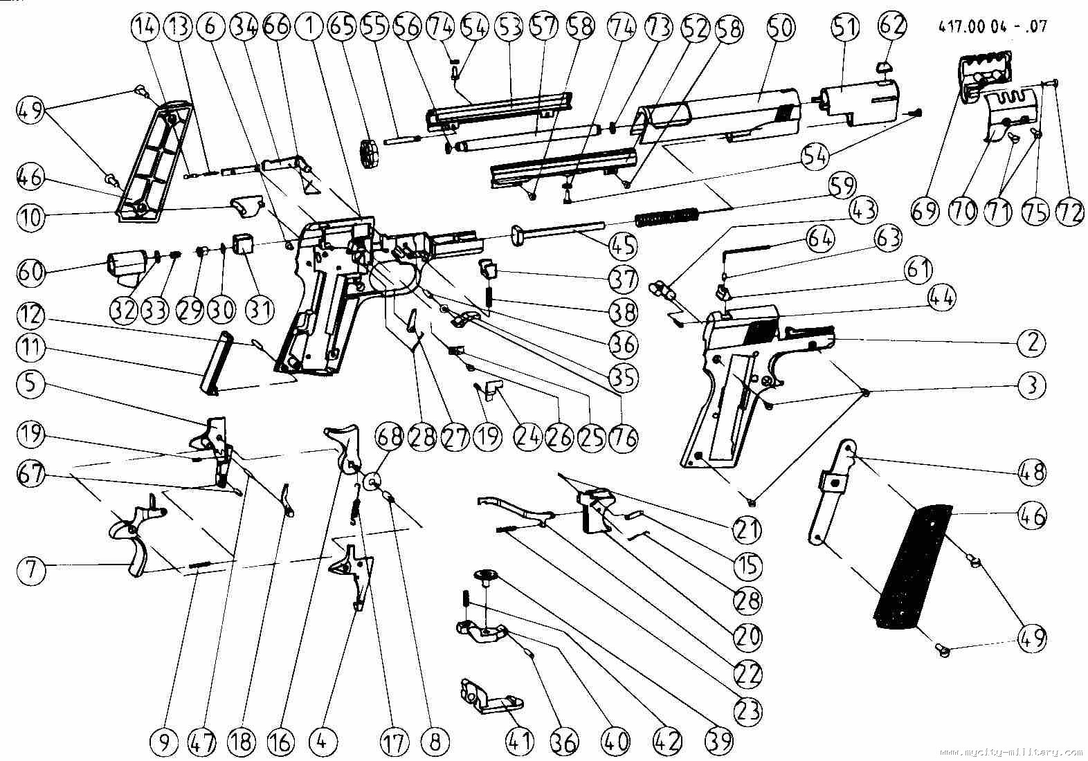 Сборка пистолета сталкер. Схема пневматического пистолета сталкер s 84. Colt 1911 схема. Схема пневматического пистолета сталкер s1911t.