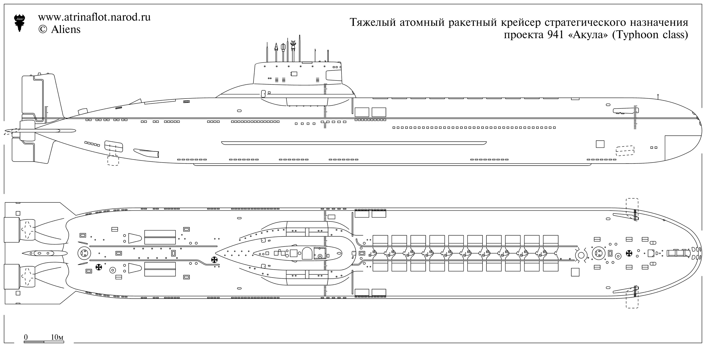 Подводная лодка акула схема