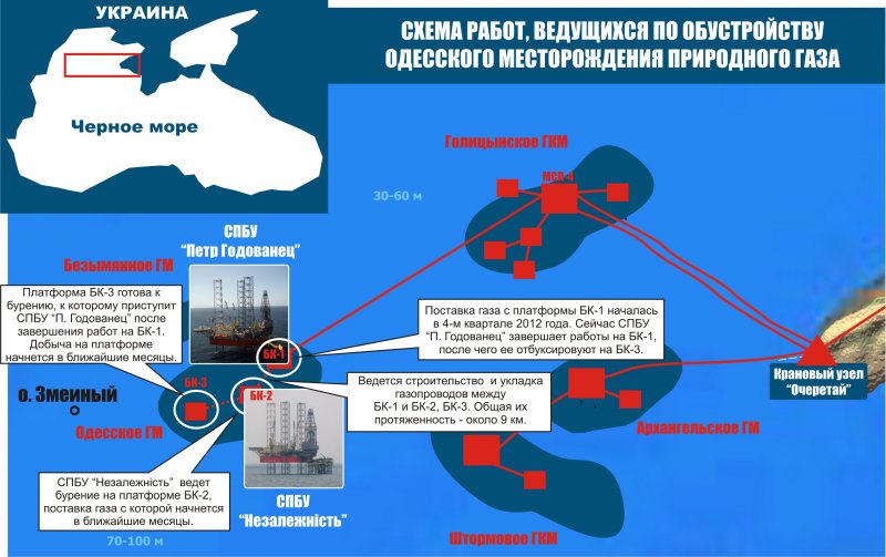 Месторождения газа в черном море карта