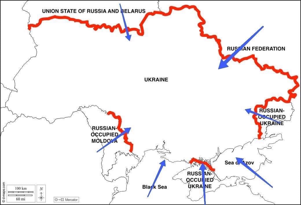 Схема границы россии и украины